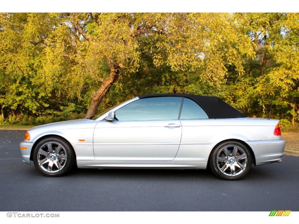 2001 3 Series 325i Convertible - Titanium Silver Metallic / Black photo #4
