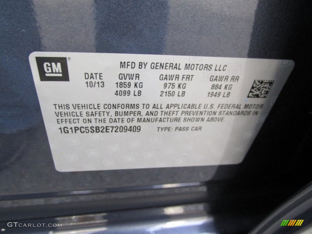 2014 Cruze LT - Atlantis Blue Metallic / Medium Titanium photo #19