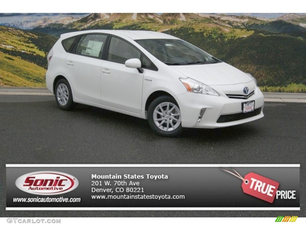 2014 Prius v Three - Blizzard White Pearl / Misty Gray photo #1