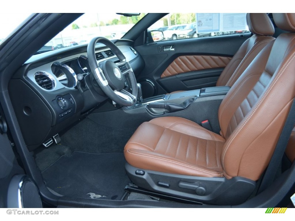 2011 Mustang V6 Premium Coupe - Ebony Black / Saddle photo #9