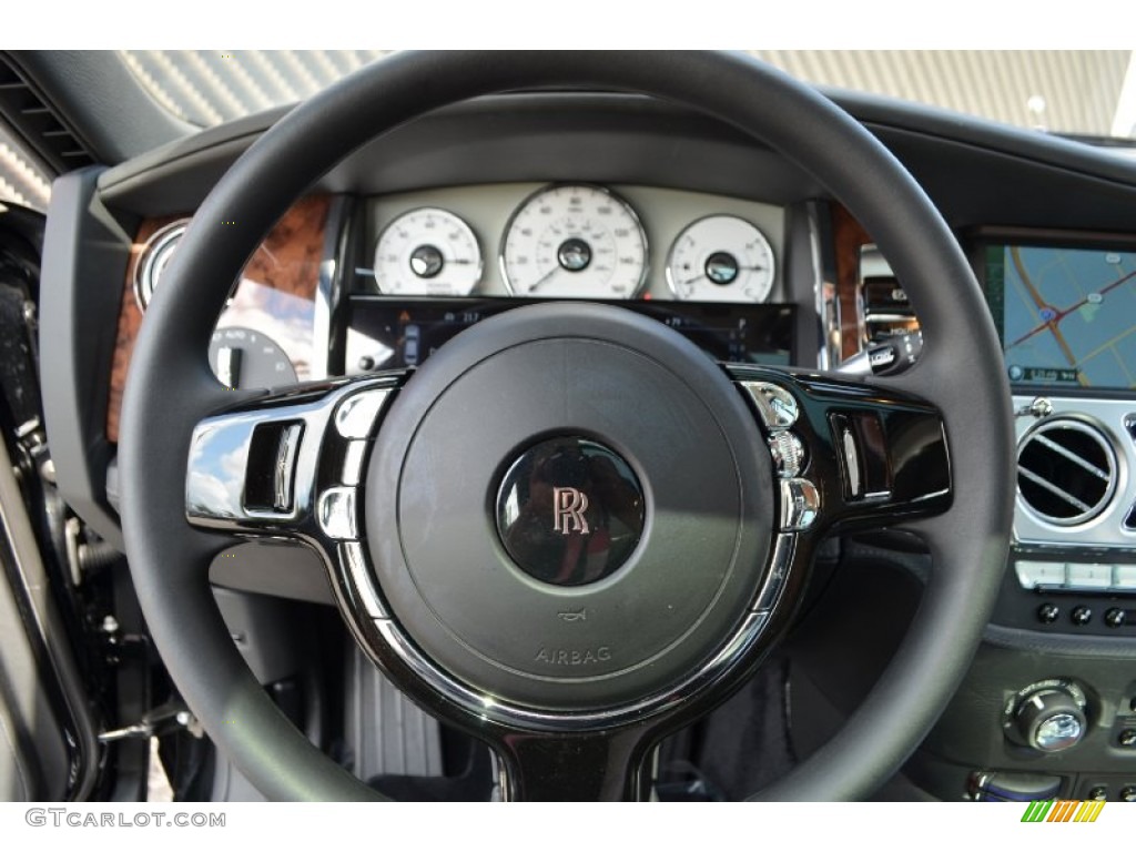 2012 Rolls-Royce Ghost Standard Ghost Model Black Steering Wheel Photo #87411307