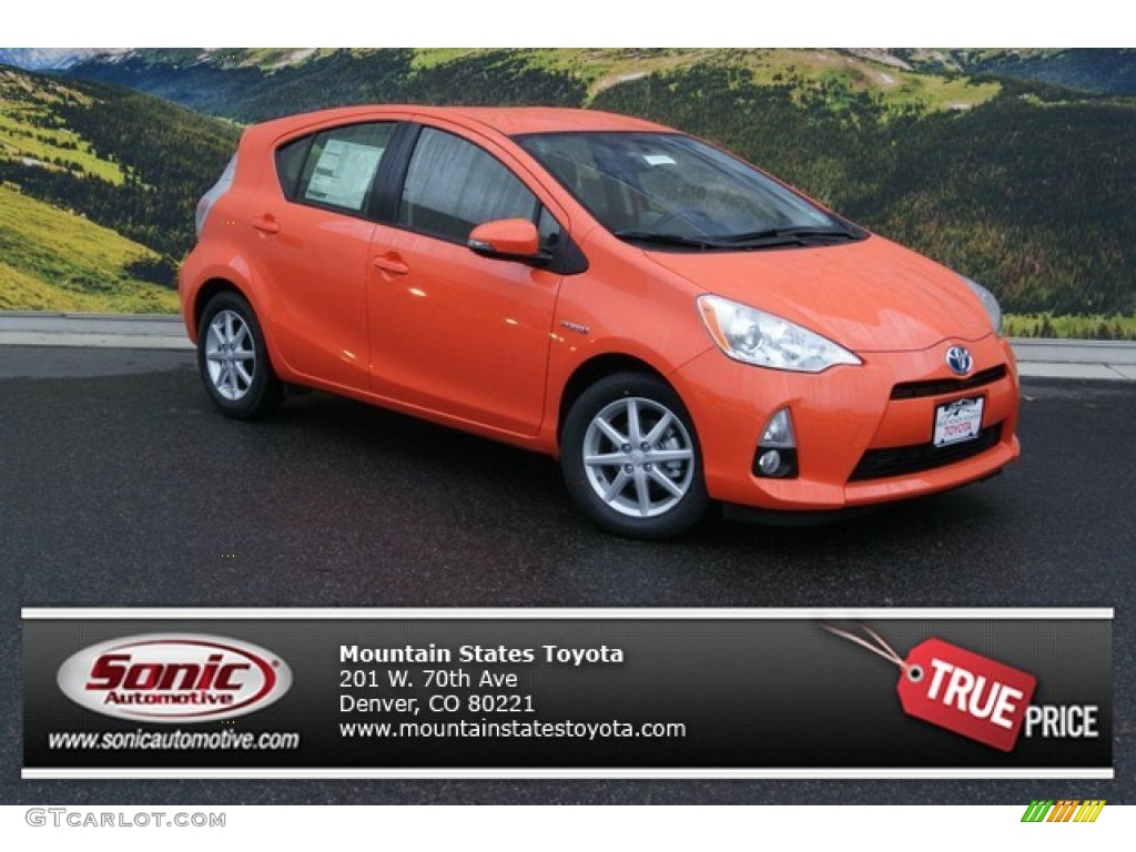 2013 Prius c Hybrid Four - Habanero / Black photo #1
