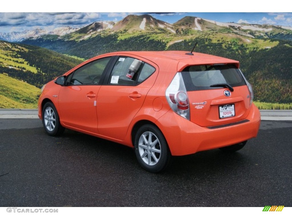 2013 Prius c Hybrid Four - Habanero / Black photo #3
