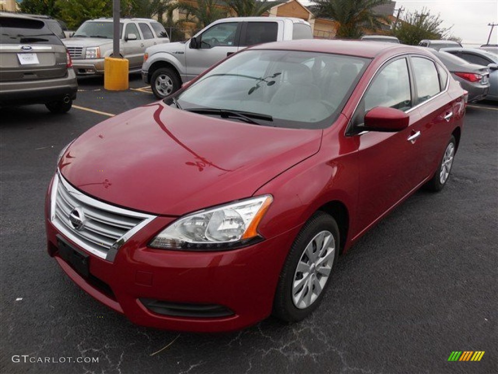 2013 Sentra S - Red Brick / Marble Gray photo #1