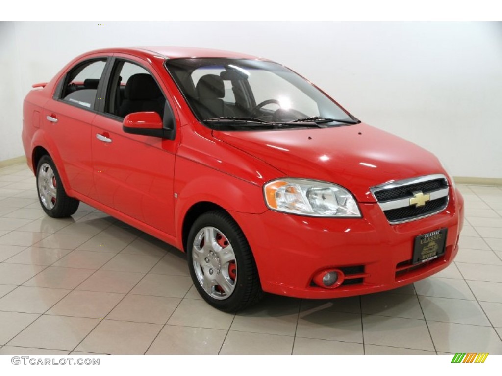 2009 Aveo LT Sedan - Victory Red / Charcoal photo #1