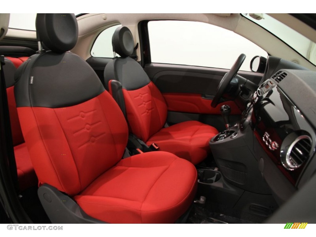 Tessuto Rosso/Nero (Red/Black) Interior 2012 Fiat 500 c cabrio Pop Photo #87414223