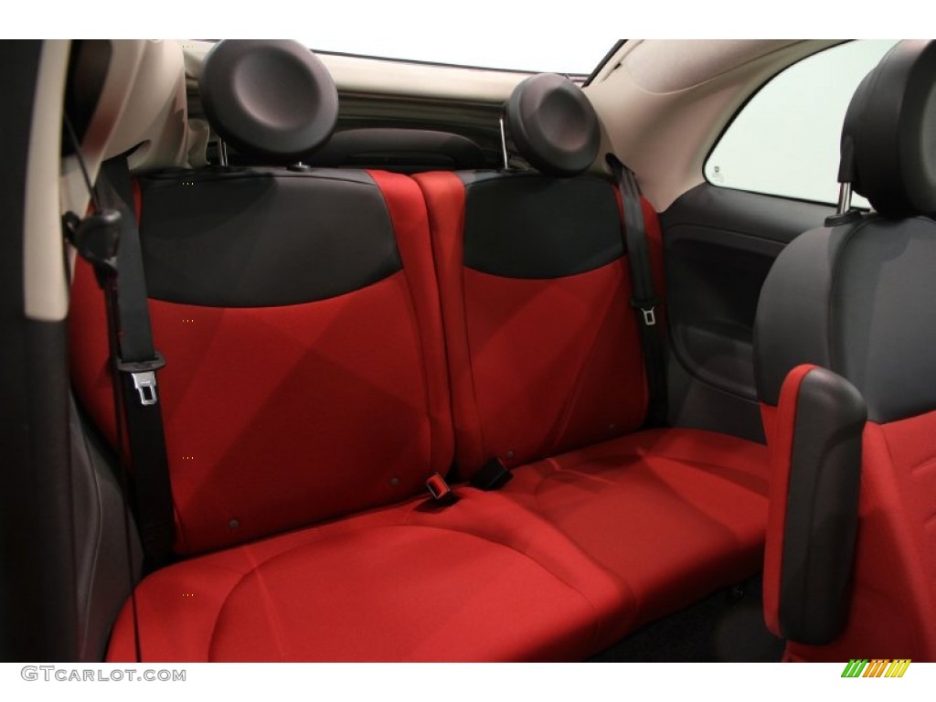 Tessuto Rosso/Nero (Red/Black) Interior 2012 Fiat 500 c cabrio Pop Photo #87414241