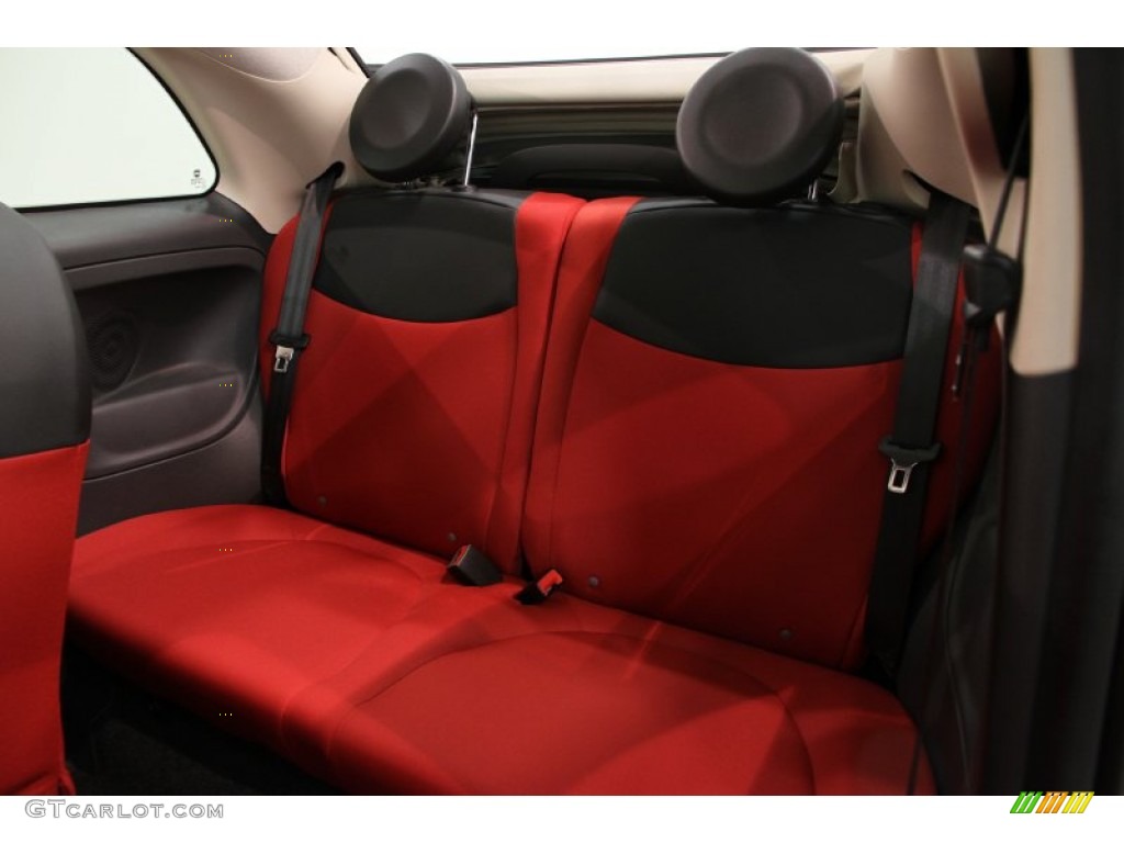 Tessuto Rosso/Nero (Red/Black) Interior 2012 Fiat 500 c cabrio Pop Photo #87414256