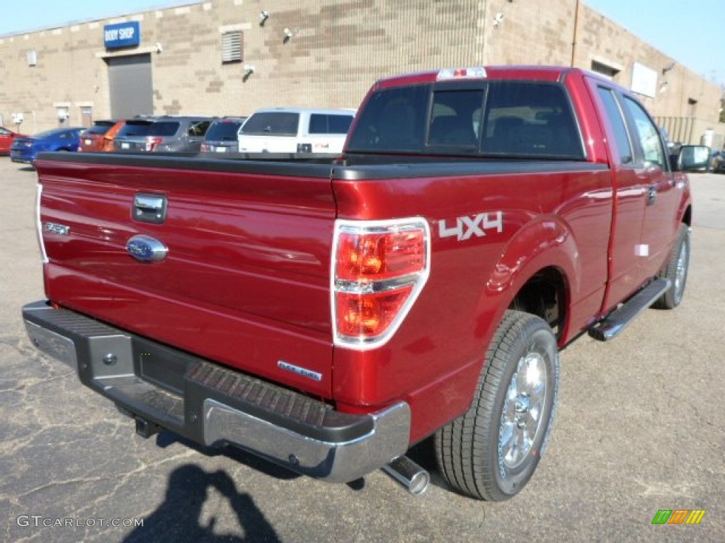 2013 F150 XLT SuperCab 4x4 - Ruby Red Metallic / Steel Gray photo #2