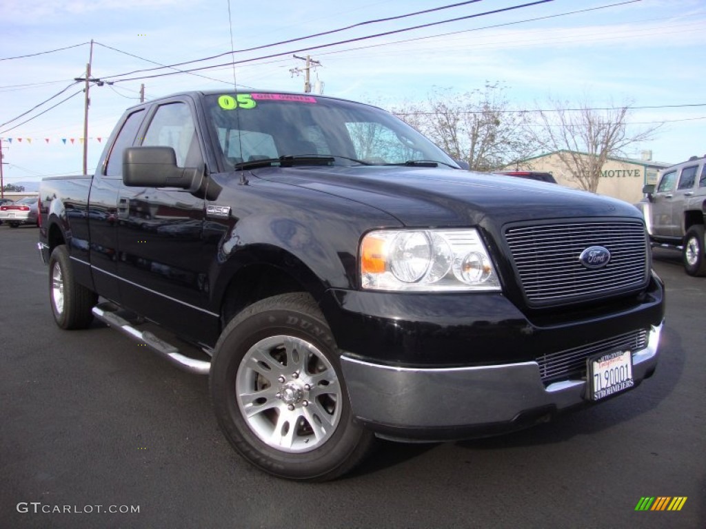 2005 F150 XLT SuperCab - Black / Tan photo #1