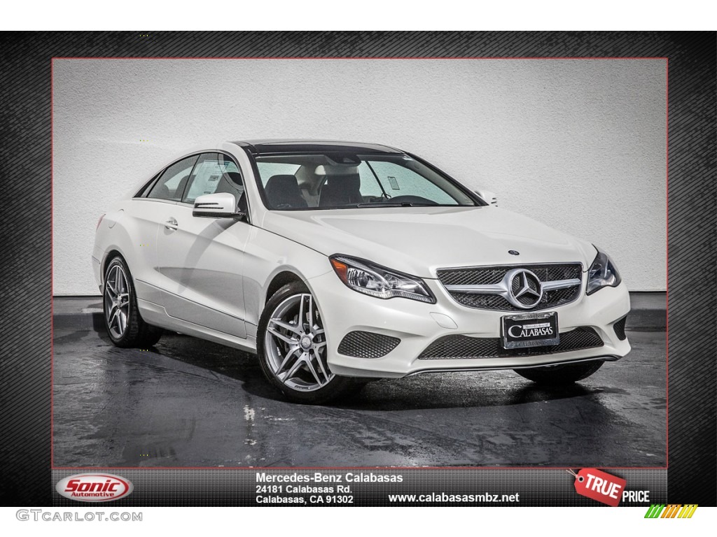 2014 E 350 Coupe - Diamond White Metallic / Silk Beige/Espresso Brown photo #1