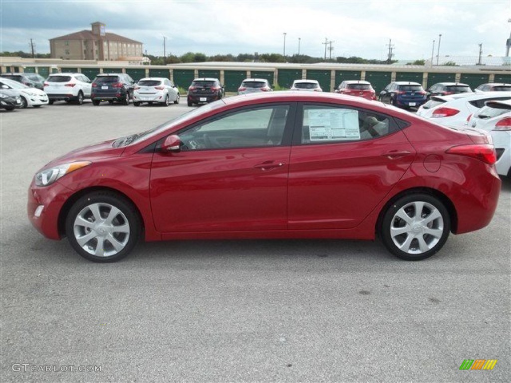 2013 Elantra Limited - Red / Beige photo #2