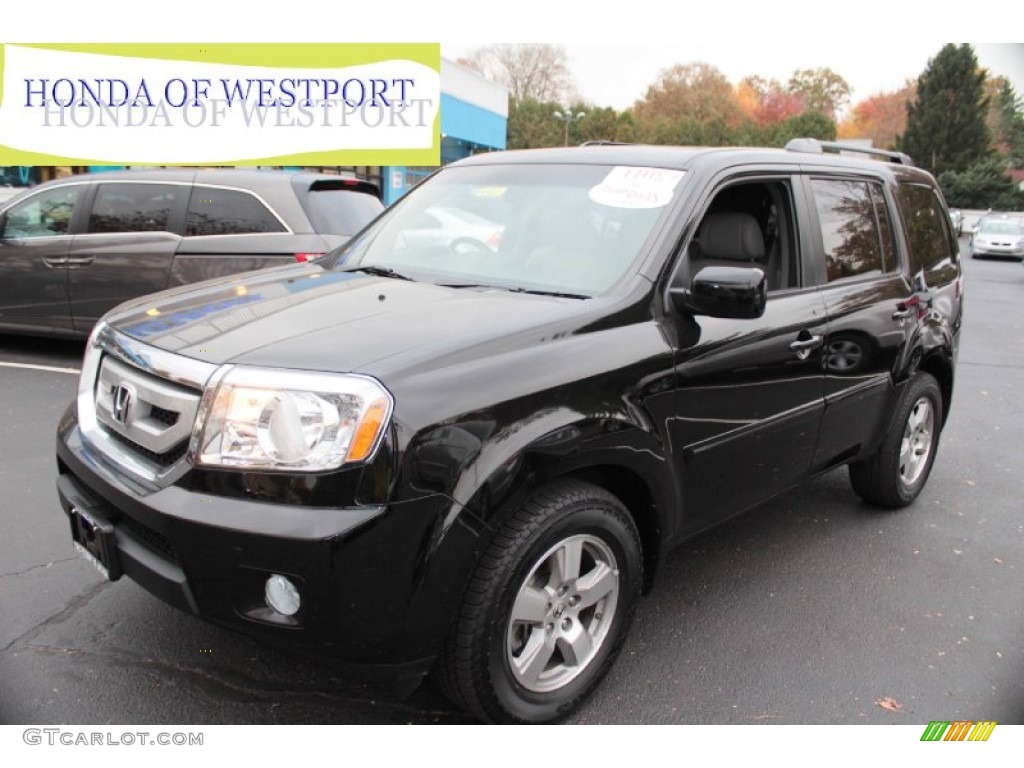 2011 Pilot EX-L 4WD - Crystal Black Pearl / Gray photo #1