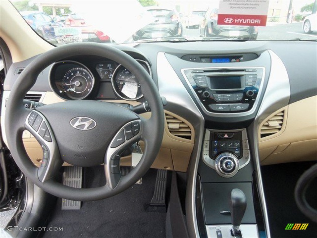 2013 Elantra GLS - Black / Beige photo #5