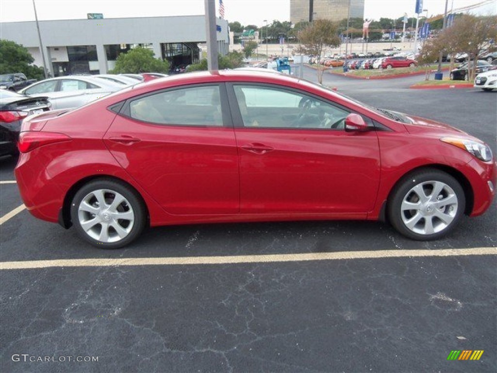 2013 Elantra Limited - Red / Beige photo #2