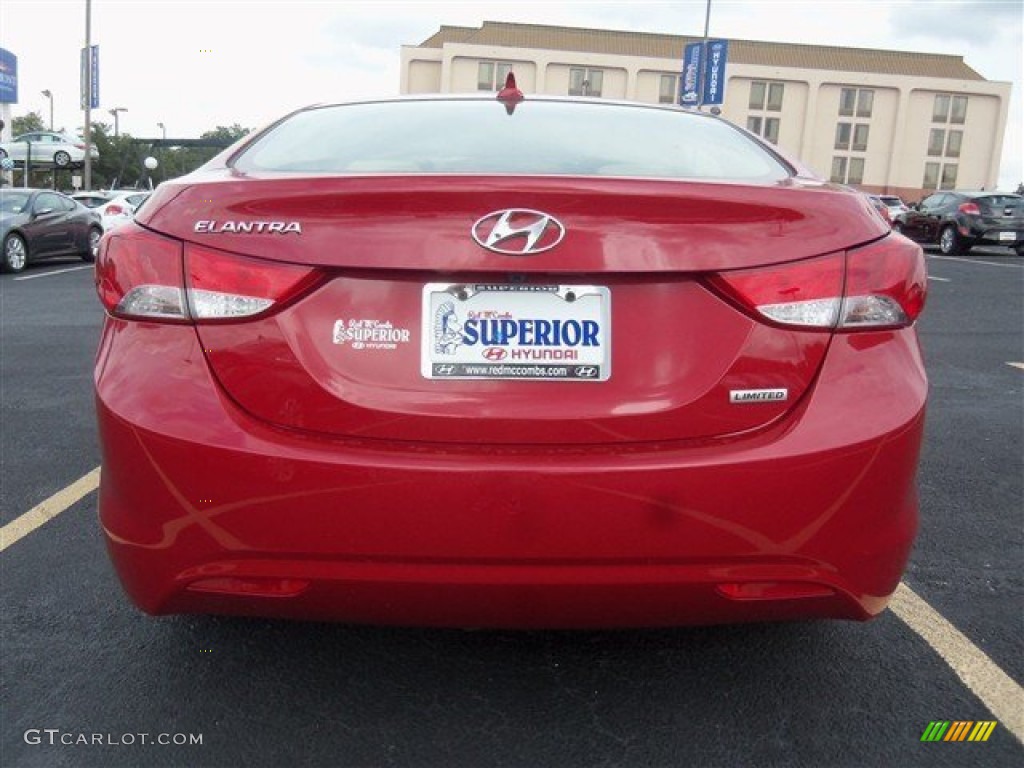 2013 Elantra Limited - Red / Beige photo #3