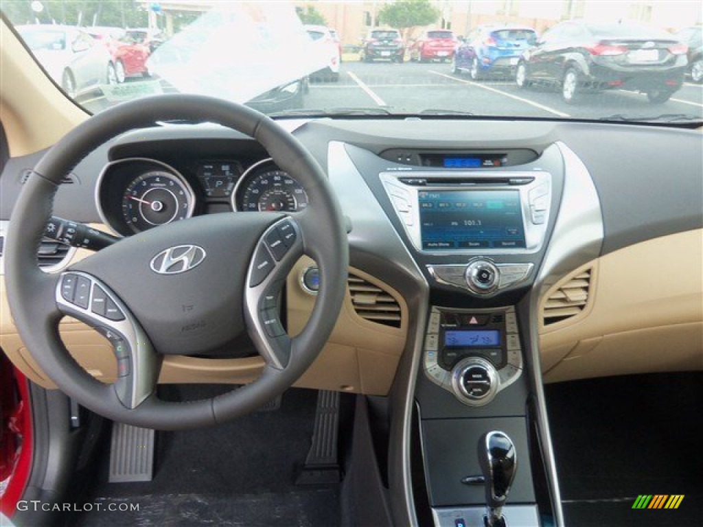 2013 Elantra Limited - Red / Beige photo #5