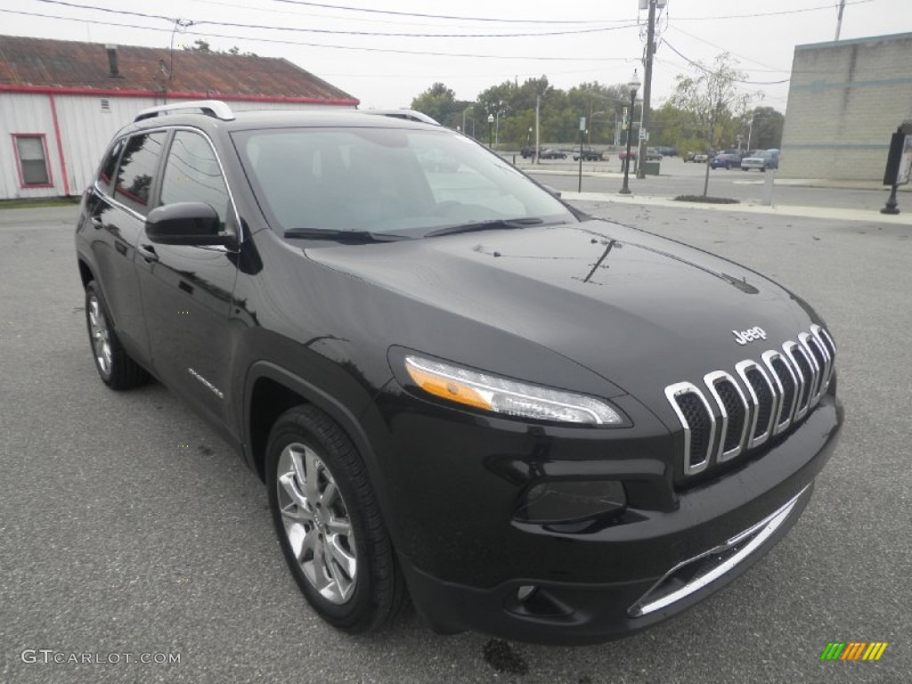 Brilliant Black Crystal Pearl 2014 Jeep Cherokee Limited Exterior Photo #87427436
