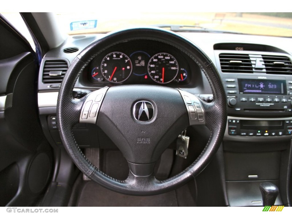 2004 Acura TSX Sedan Ebony Steering Wheel Photo #87429248