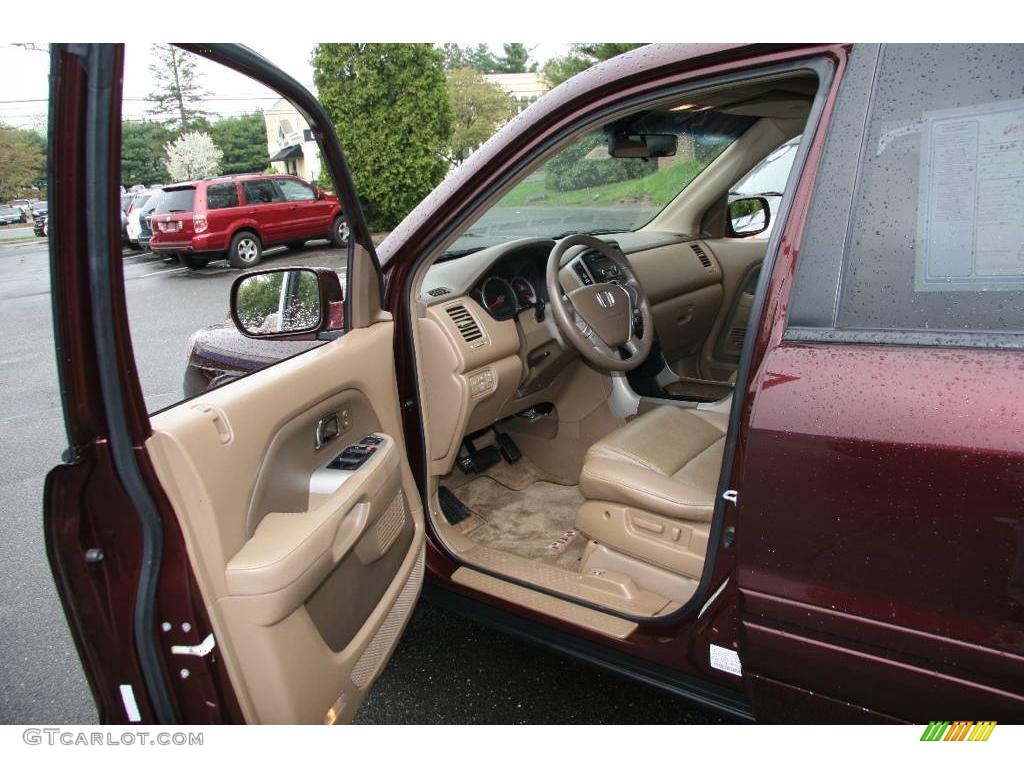 2007 Pilot EX-L 4WD - Dark Cherry Pearl / Saddle photo #10