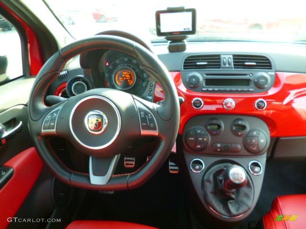 2012 Fiat 500 Abarth Abarth Rosso Leather (Red) Dashboard Photo #87432011