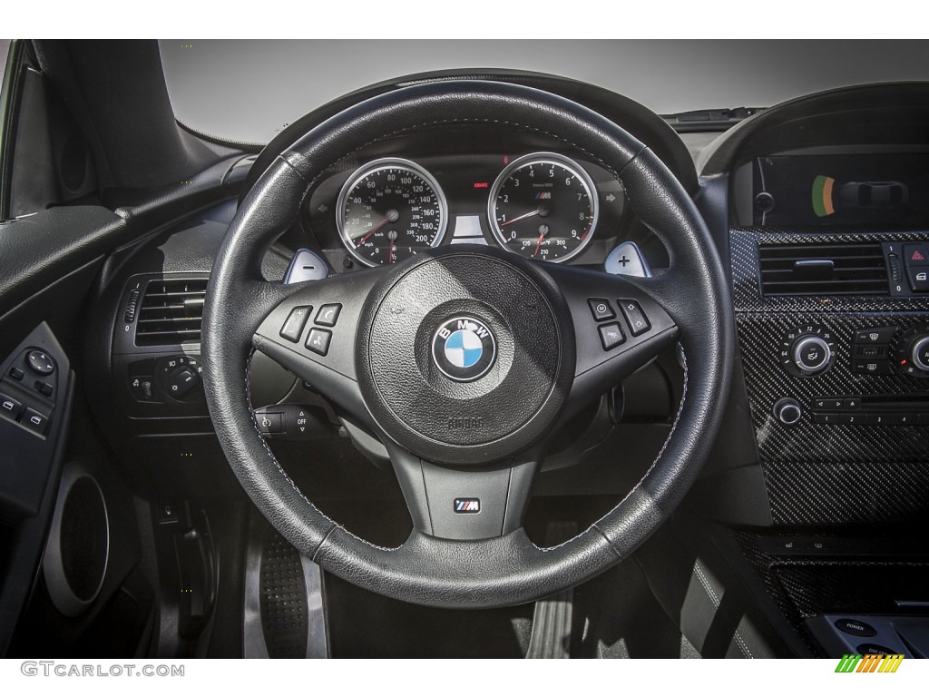 2010 BMW M6 Coupe Black Steering Wheel Photo #87434717