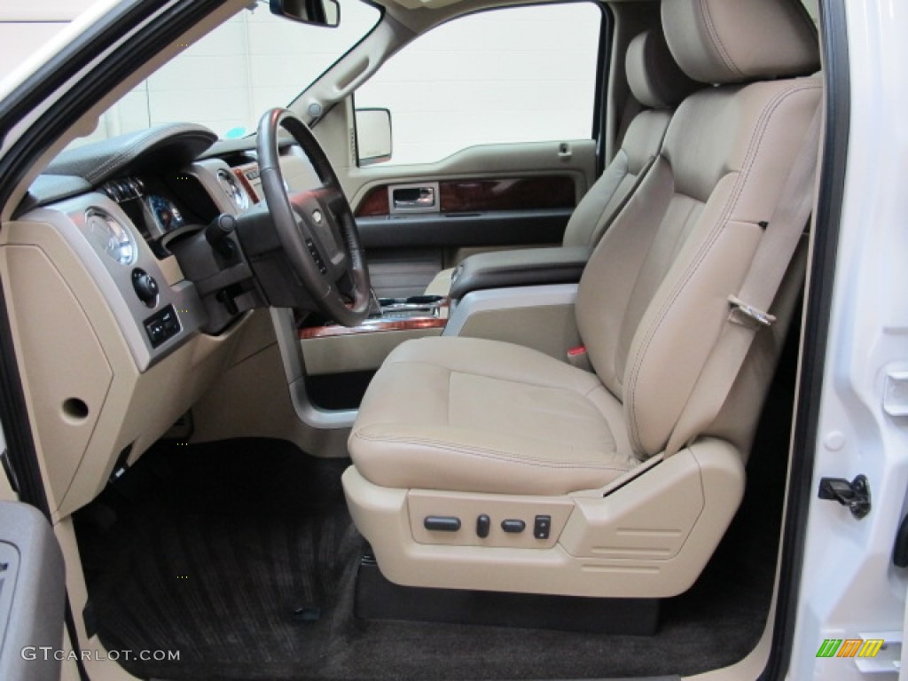 2010 F150 Lariat SuperCrew 4x4 - White Platinum Metallic Tri Coat / Tan photo #16