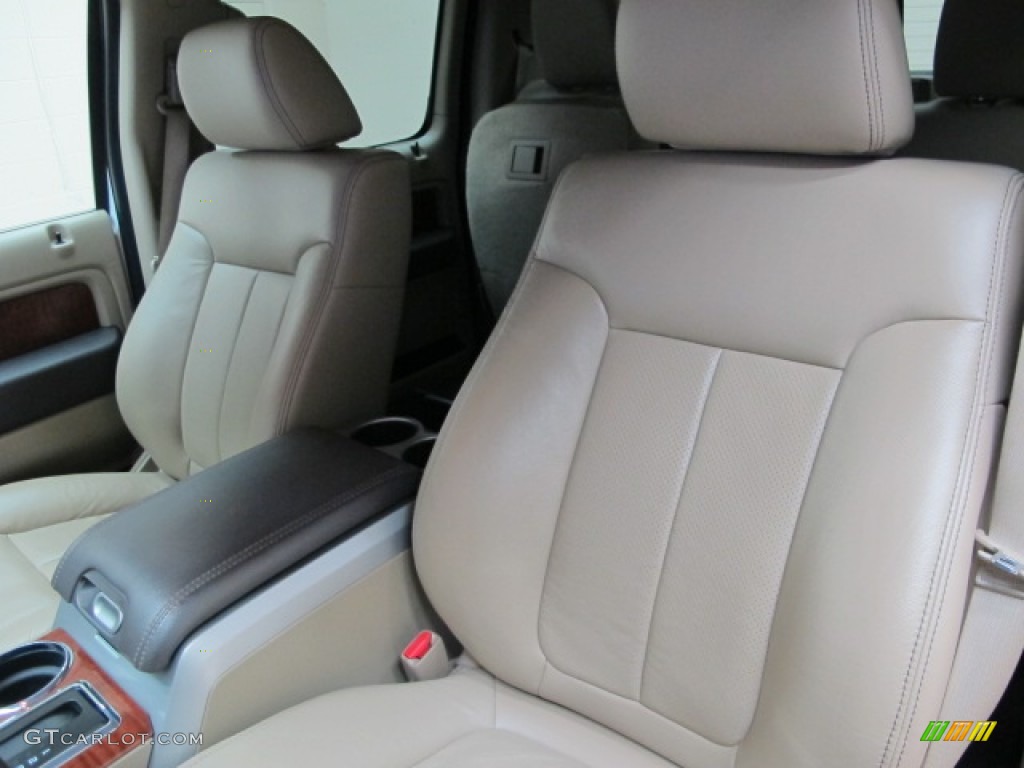 2010 F150 Lariat SuperCrew 4x4 - White Platinum Metallic Tri Coat / Tan photo #17