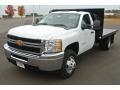 2014 Summit White Chevrolet Silverado 3500HD WT Regular Cab Stake Truck  photo #2