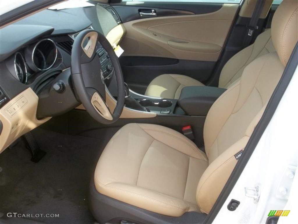 2014 Sonata Limited - Pearl White / Camel photo #3