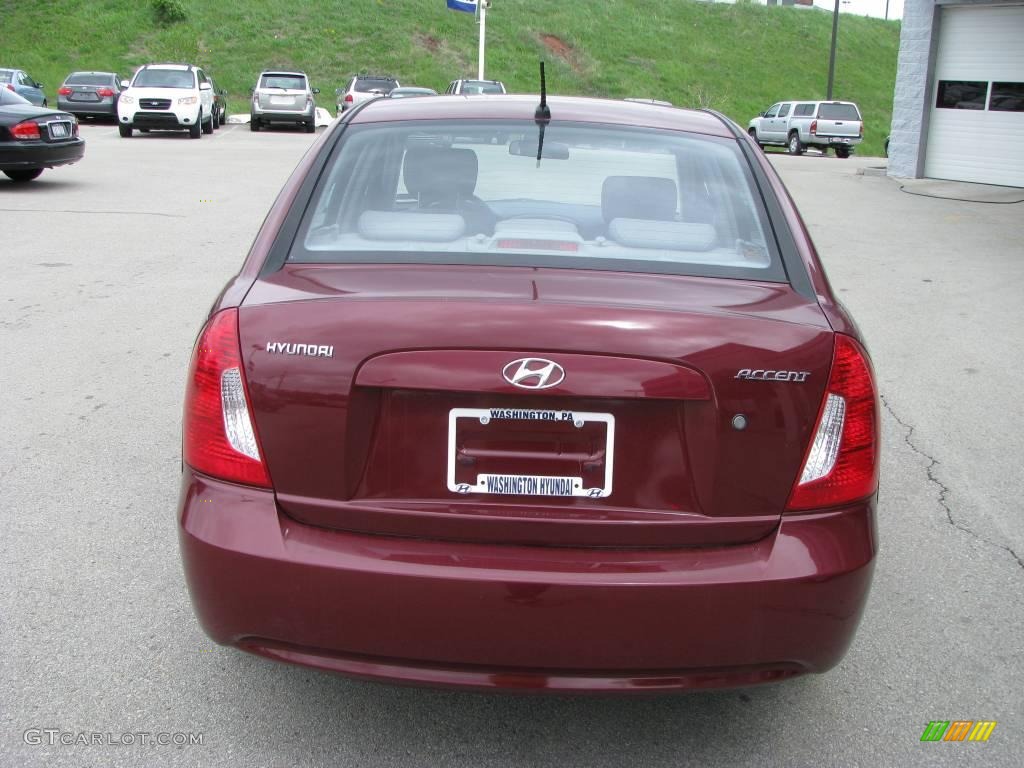 2006 Accent GLS Sedan - Wine Red / Gray photo #4
