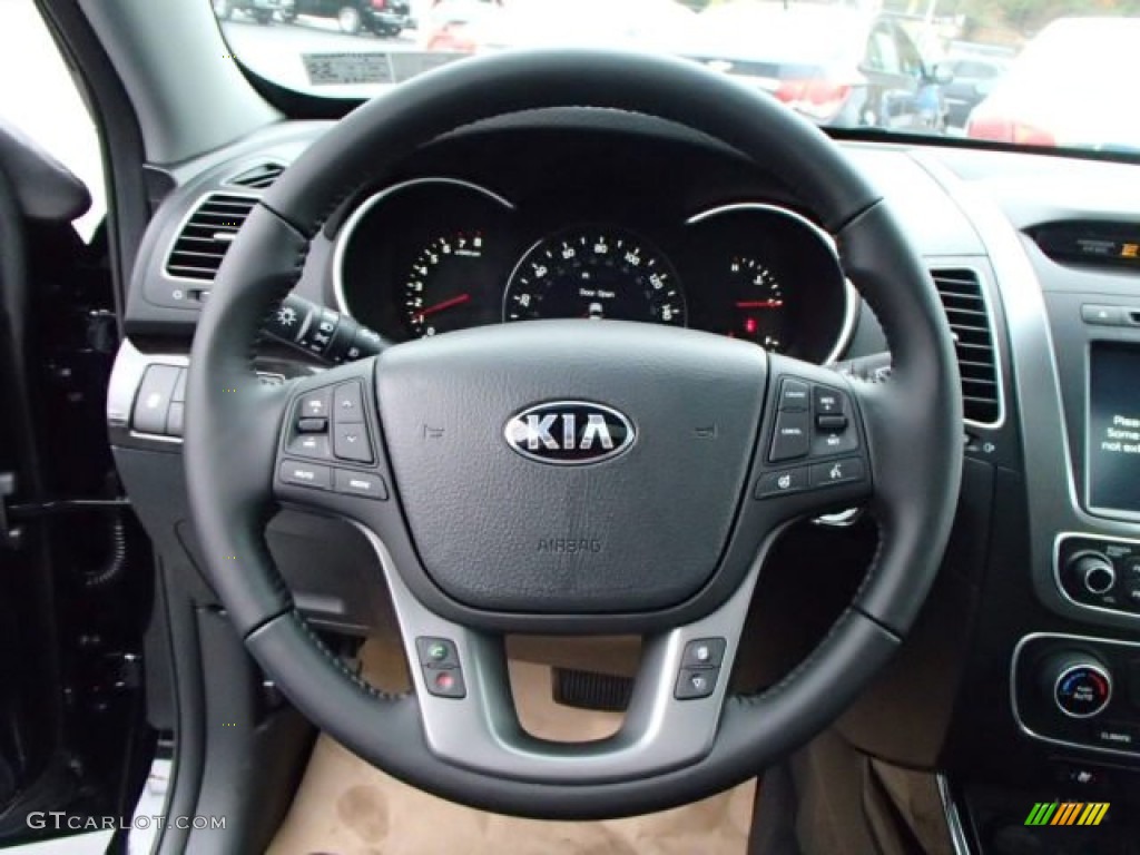 2014 Kia Sorento SX V6 AWD Black Steering Wheel Photo #87443702