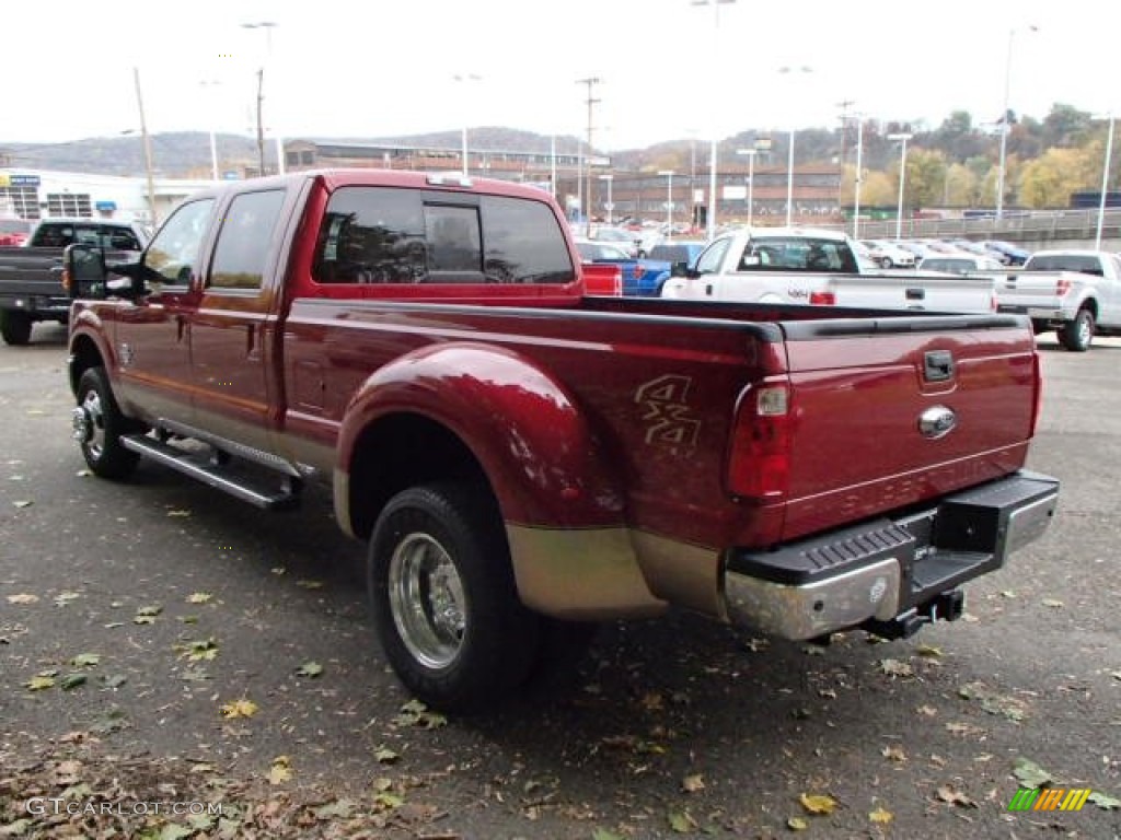 2014 F350 Super Duty Lariat Crew Cab 4x4 Dually - Ruby Red Metallic / Adobe photo #6