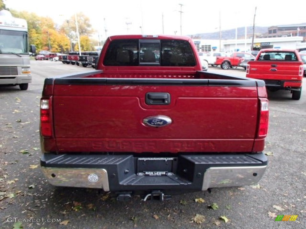 2014 F350 Super Duty Lariat Crew Cab 4x4 Dually - Ruby Red Metallic / Adobe photo #7