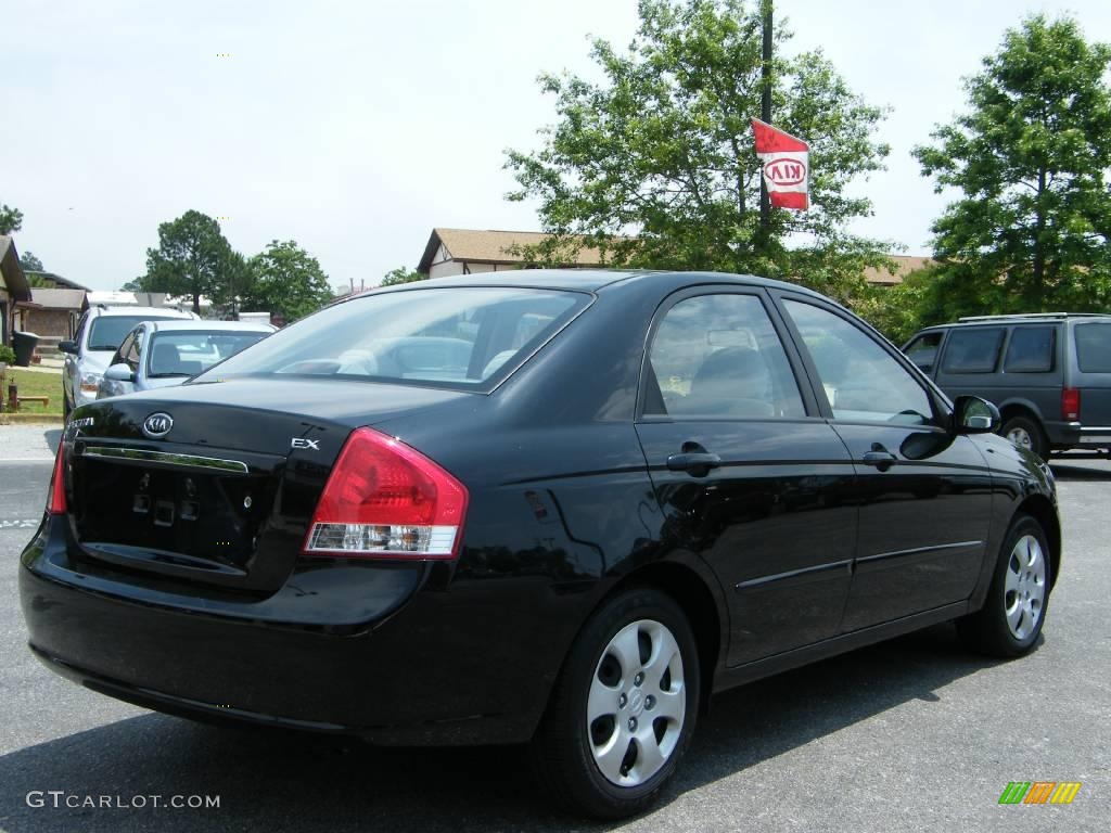 2008 Spectra EX Sedan - Black / Gray photo #5