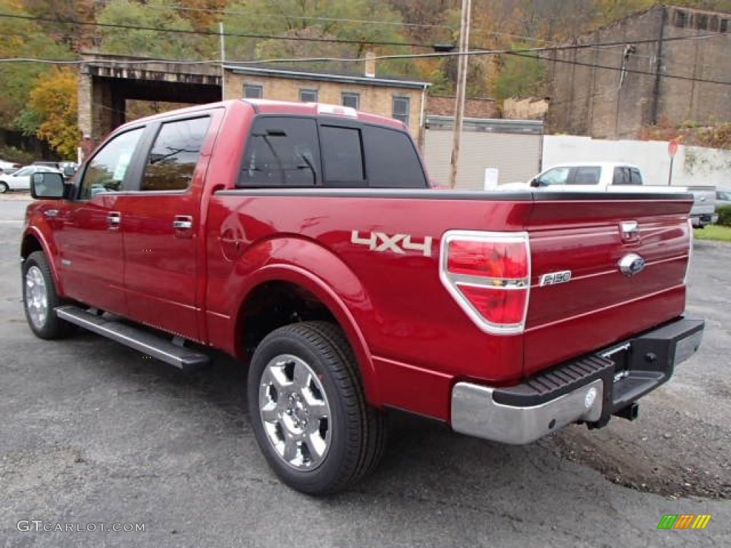 2013 F150 Lariat SuperCrew 4x4 - Ruby Red Metallic / Adobe photo #6