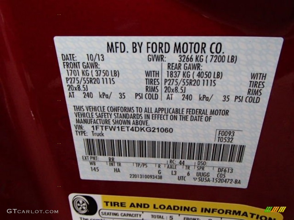 2013 F150 Lariat SuperCrew 4x4 - Ruby Red Metallic / Adobe photo #20