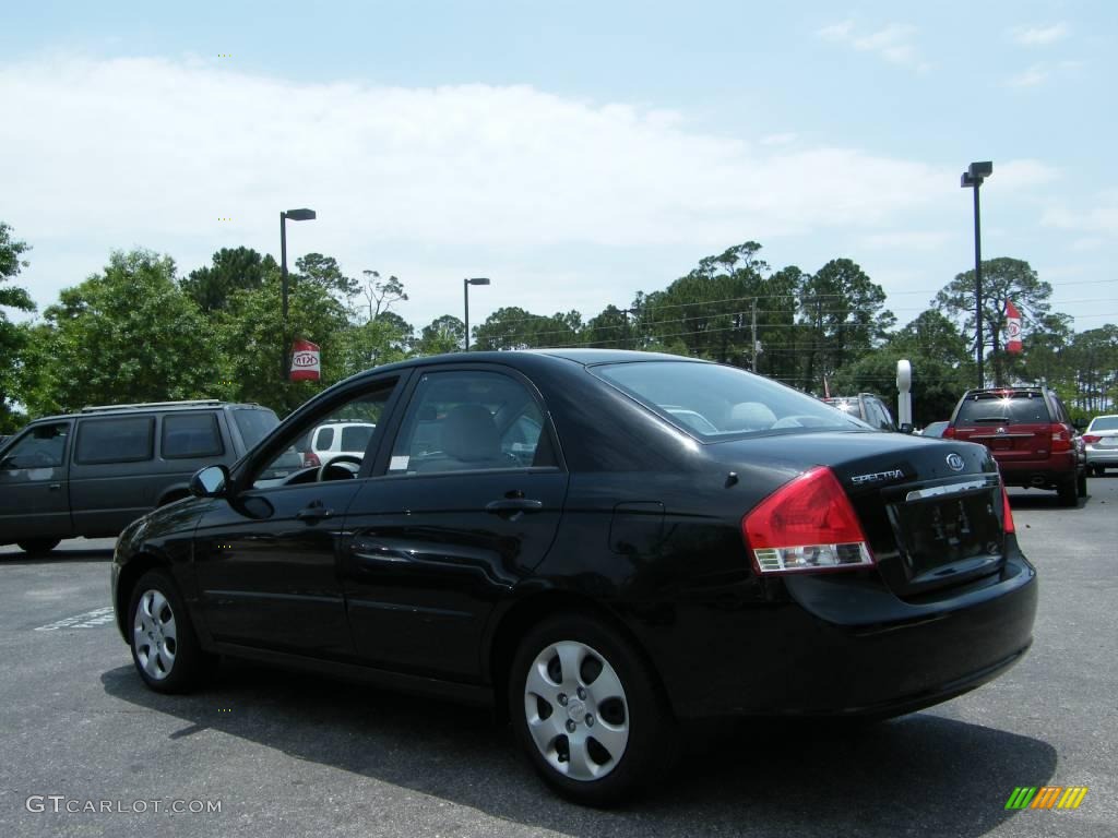 2008 Spectra EX Sedan - Black / Gray photo #3