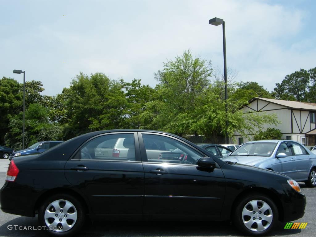 2008 Spectra EX Sedan - Black / Gray photo #6