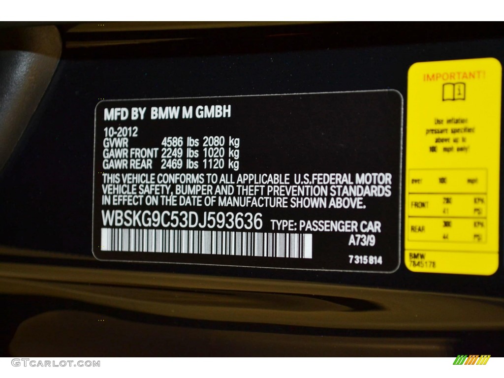2013 BMW M3 Coupe Color Code Photos