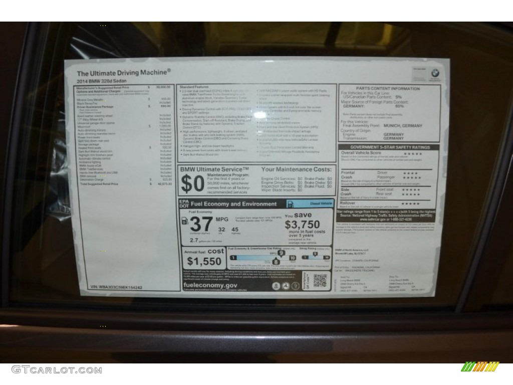 2014 3 Series 328d Sedan - Mineral Grey Metallic / Black photo #5