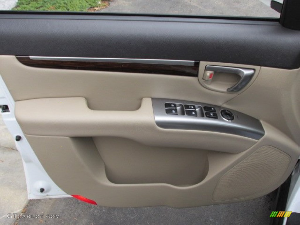 2010 Santa Fe Limited 4WD - Pearl White / Beige photo #13