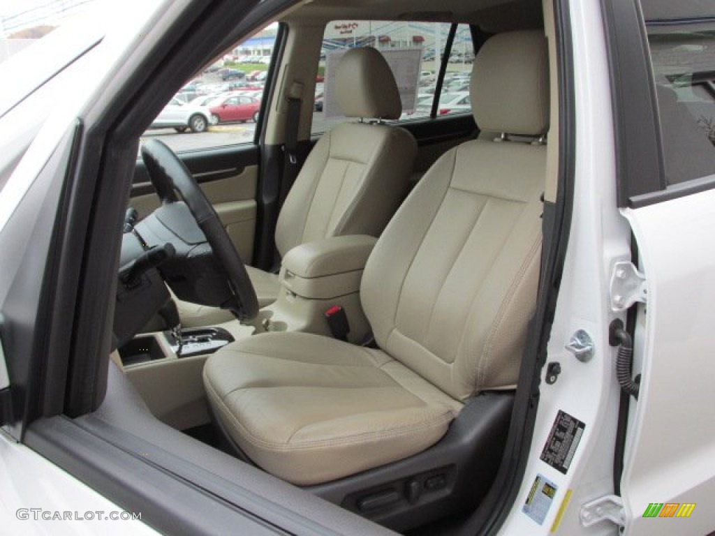 2010 Santa Fe Limited 4WD - Pearl White / Beige photo #14