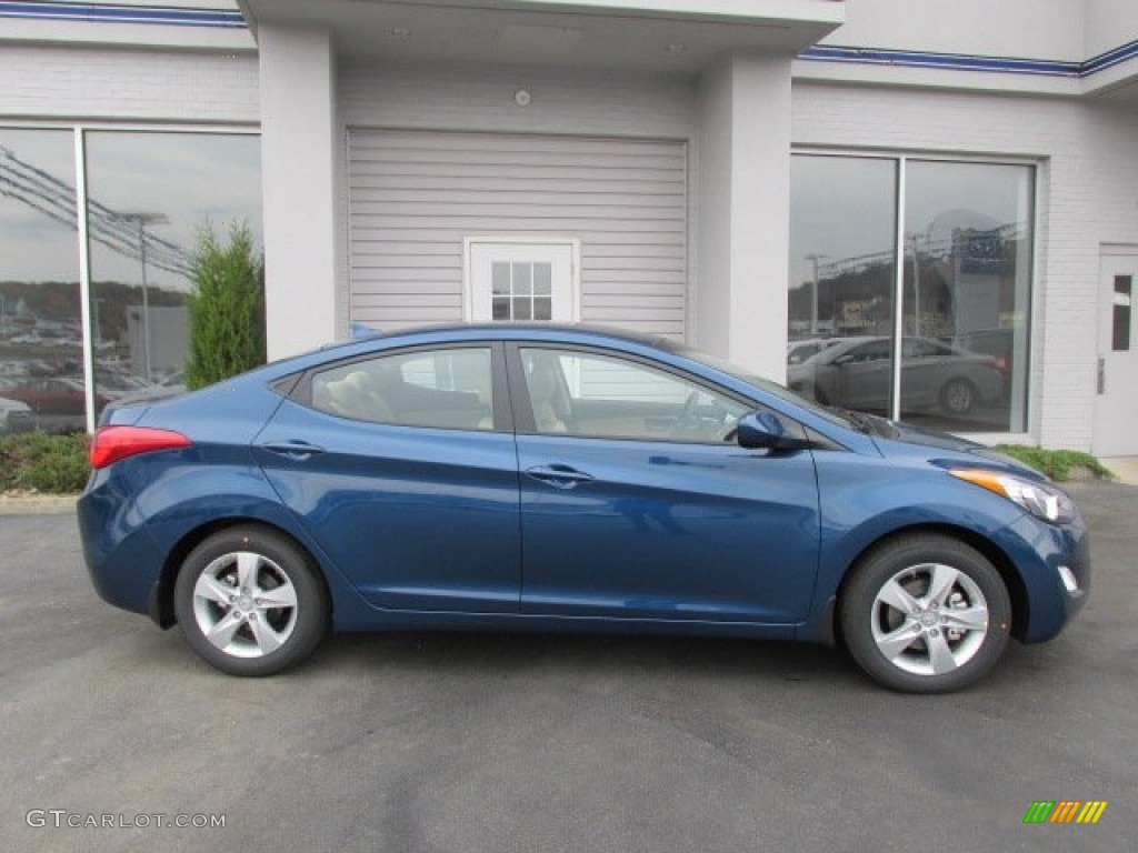 2013 Elantra GLS - Windy Sea Blue / Beige photo #2