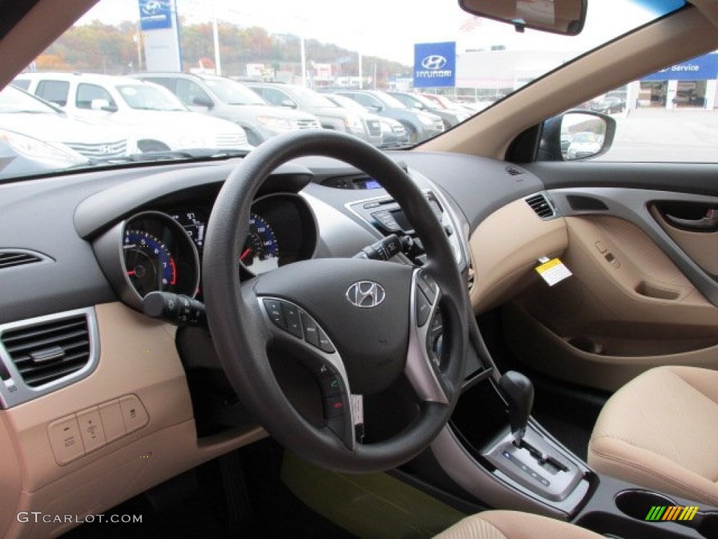 2013 Elantra GLS - Windy Sea Blue / Beige photo #7