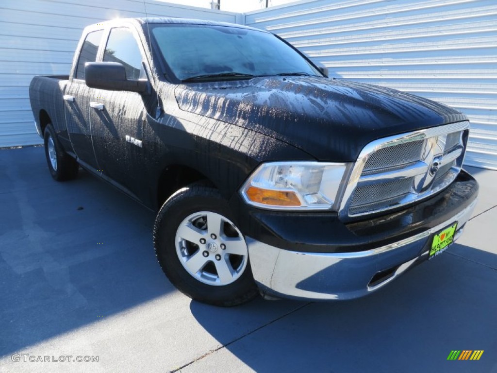 2009 Ram 1500 ST Quad Cab - Brilliant Black Crystal Pearl / Dark Slate/Medium Graystone photo #2