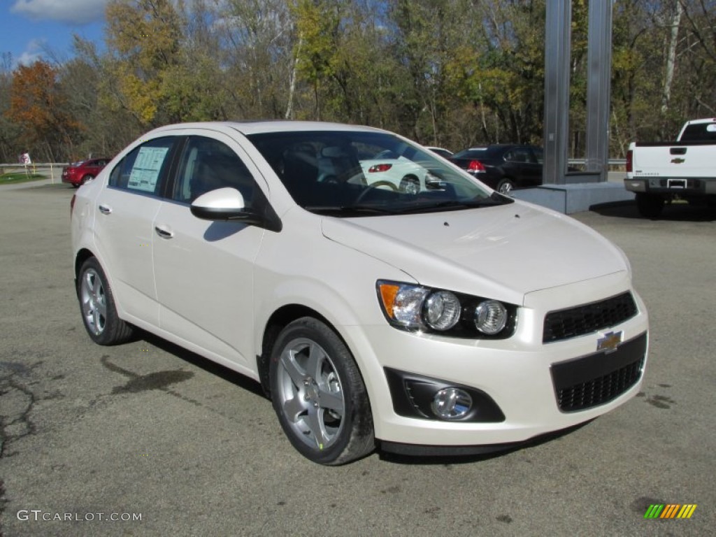 2014 Sonic LTZ Sedan - White Diamond Tricoat / Jet Black/Brick photo #8