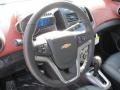 Jet Black/Brick 2014 Chevrolet Sonic LTZ Sedan Steering Wheel