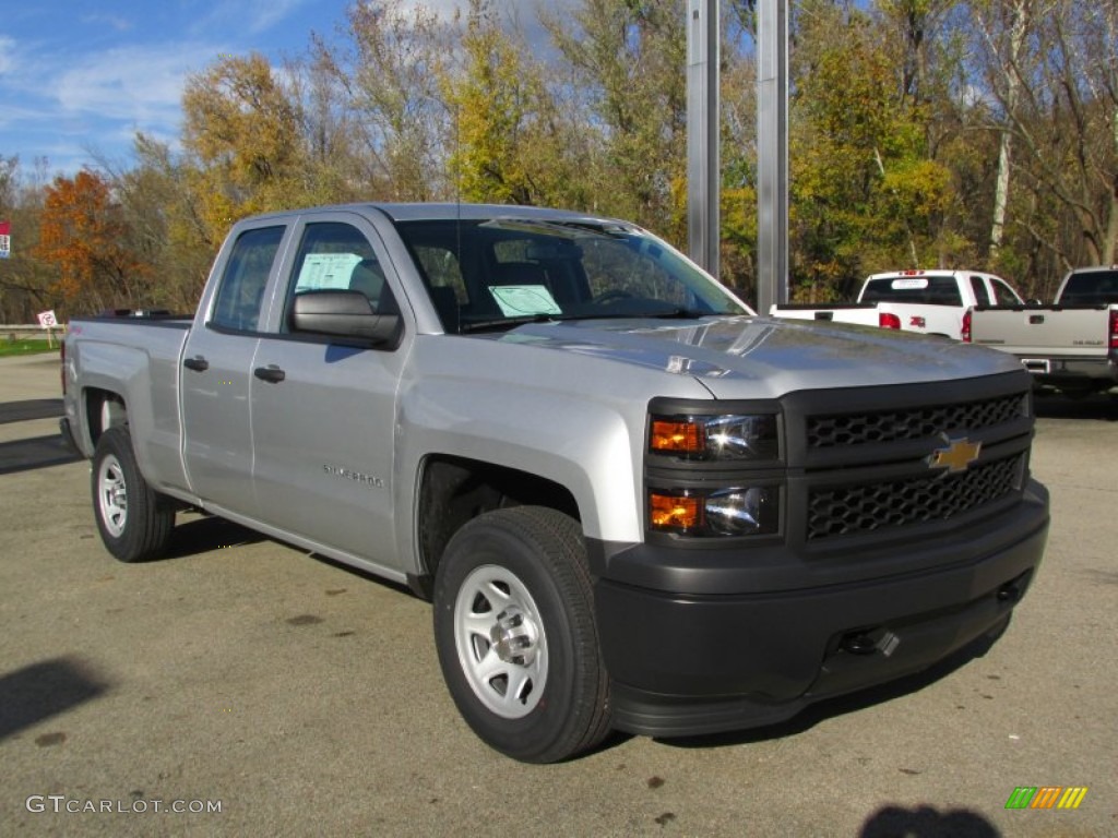 2014 Silverado 1500 WT Double Cab 4x4 - Silver Ice Metallic / Jet Black/Dark Ash photo #8