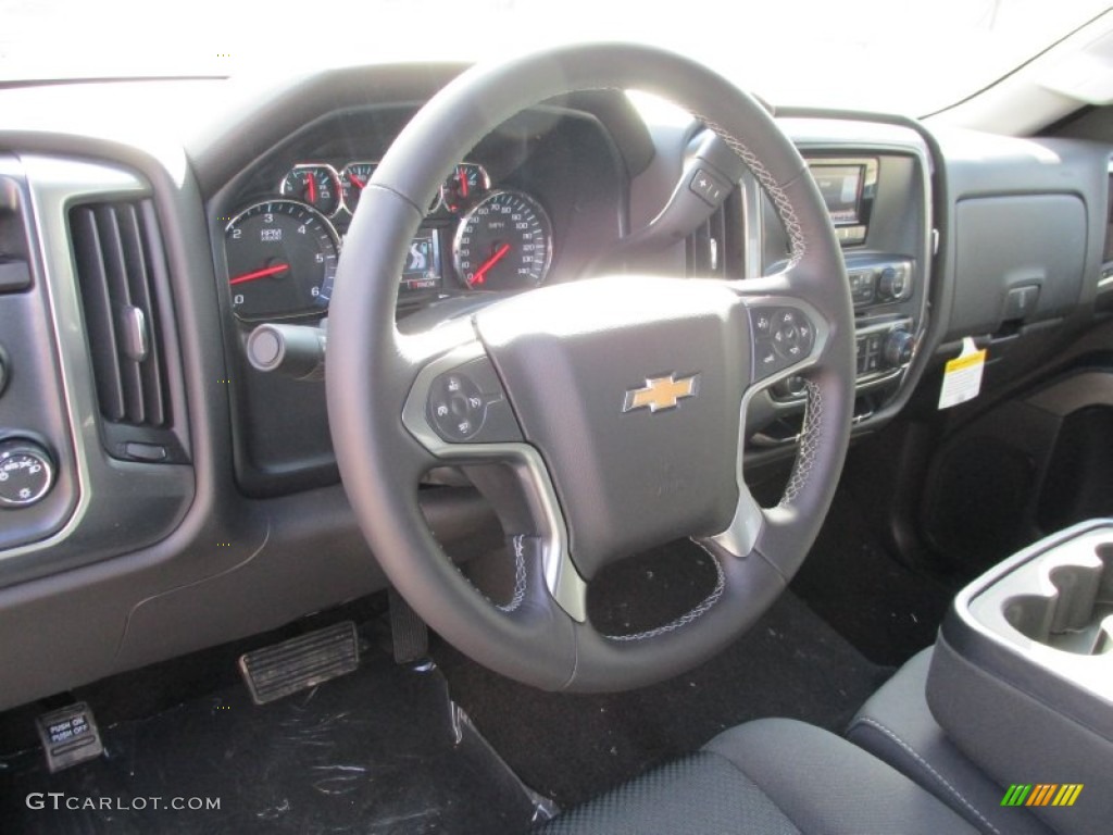 2014 Chevrolet Silverado 1500 LT Crew Cab 4x4 Jet Black Steering Wheel Photo #87465050
